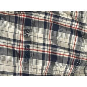 Game Guard Outdoors Men's Red & Navy Plaid Button-Up Short Sleeve Shirt - Small